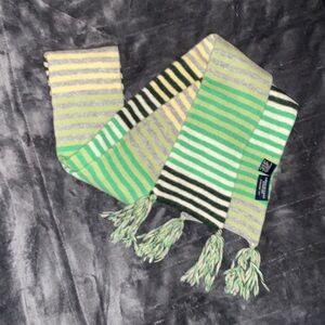 Y2K Vintage American Eagle Outfitters Striped Green and Yellow Scarf